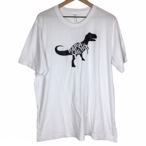 BELLA CANVAS Mamasaurus T Rex Dinosaur Graphic T Shirt White Black Size XL